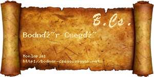 Bodnár Csegő névjegykártya